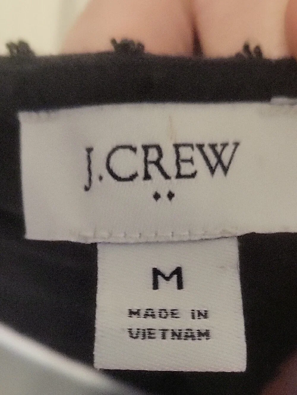 J. Crew Black Swedish Dot Short Ruffle Sleeve Top